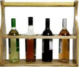 Timberly Bottle Holder Bar Cabinet With Handle | Wine Bottle Holder Rack | Bear Tray | Basket Bar Trolley In Bottle Design For Bedroom, Living Room, Kitchen & Garden Solid Wood Bar Cabinet