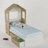 Topolino Kids Engineered Wood Single Drawer Bed