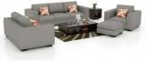 Torque Mendoza 6 Seater Sofa Set For Living Room With Ottoman Fabric 3 + 2 + 1 Grey Sofa Set