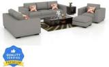 Torque Mendoza 6 Seater Sofa Set For Living Room With Ottoman Fabric 3 + 2 + 1 Sofa Set