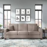 Torque Moscow 3 Seater Fabric Sofa For Living Room Beige Brown Fabric 3 Seater Sofa