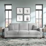 Torque Moscow 3 Seater Fabric Sofa For Living Room Grey Fabric 3 Seater Sofa