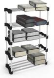 Trendy Cady Premium Metal Stackable And Durable Multipurpose Rack Plastic Open Book Shelf