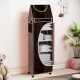 Treschik 6 Cabinet Baby Almirah, Kids Wardrobe, Folding Almirah, With Wheels Carbon Steel Collapsible Wardrobe