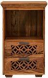 True Furniture Sheesham Wood Bedside End Table With Drawers And Shelf Storage For Home Solid Wood Bedside Table