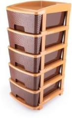 Twilight Foldable Modular Drawer Organizer Multipurpose Brown Drawers Plastic Free Standing Cabinet