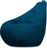 Txor XXXL ORGANIX Collection, Organic Jute Fabric Berry Blue Color, Classic Teardrop Bean Bag With Bean Filling