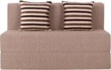 Uberlyfe 2 Seater Sofa Cum Bed Perfect For Guests Jute Fabric Washable Cover With 2 Cushions Beige| 4' X 6' Ft Double Sofa Bed