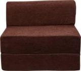 Uberlyfe 2 Seater Sofa Cum Bed Perfect For Guests Poly Cotton Fabric Washable Cover Chocolate Brown| 4' X 6' Feet. Double Sofa Bed