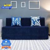 Uberlyfe 3 Seater Sofa Cum Bed | 5 Ft X 6 Ft |Premium Chenille | 2 Cushions Double Sofa Bed