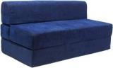 Uberlyfe 3 Seater Sofa Cum Bed Perfect For Guests Chennile Fabric Washable Cover Dotted Blue| 6' X 6' Feet. Double Sofa Bed