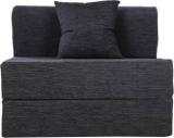 Uberlyfe Dark Grey Moshi Fabric Washable Cover 1 Seater Sofa Cum Bed With One Cushion Single Sofa Bed