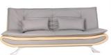 Uberlyfe Premium Manchester Three Seater Sofa Cum Bed With Two Pillows | Grey And Beige Double Engineered Wood Sofa Bed