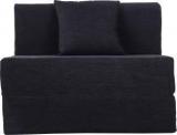 Uberlyfe Sofa Cum Bed Moshi Fabric Washable Cover With One Cushion Perfect For Guests, 3 X 6 Ft, Black Single Sofa Bed