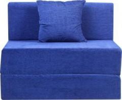 Uberlyfe Sofa Cum Bed Moshi Fabric Washable Cover with One Cushion Perfect for Guests, 3 X 6 ft, Royal Blue Single Sofa Bed