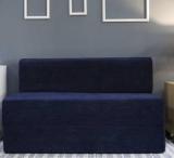 Uberlyfe Sofa Cum Bed Perfect For Guests Chennile Fabric Washable Cover Dotted Blue| 4' X 6' Feet Double Sofa Bed