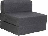 Uberlyfe Sofa Cum Bed Perfect For Guests Fabric Washable Cover Dark Grey| 3' X 6' Feet SCB 001731 BK Single Sofa Bed