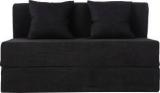 Uberlyfe Sofa Cum Bed Perfect For Guests Moshi Fabric Washable Cover With Two Cushions Black | 4' X 6' Feet Double Sofa Bed