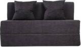 Uberlyfe Sofa Cum Bed Perfect For Guests Moshi Fabric Washable Cover With Two Cushions Dark Grey | 4' X 6' Feet Double Sofa Bed