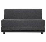 Uberlyfe Sofa Cum Bed With Metal Frame Perfect For Living Room Jute Fabric Washable Cover & Metal Frame Dark Grey | 4' X 6' Feet Double Metal Sofa Bed