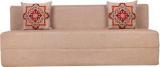 Uberlyfe Three Seater Sofa Cum Bed Perfect For Guests Jute Fabric Washable Cover Beige With 2 Cushions | 5' X 6' Feet Double Sofa Bed