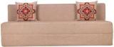 Uberlyfe Three Seater Sofa Cum Bed Perfect For Guests Jute Fabric Washable Cover Beige With 2 Cushions | 6' X 6' Feet Double Sofa Bed