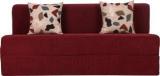 Uberlyfe Three Seater Sofa Cum Bed Perfect For Guests Moshi Fabric Washable Cover Maroon With 2 Cushions | 5' X 6' Feet. Double Sofa Bed