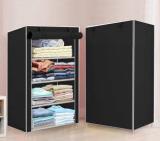 Unearth 1 Door4 Shelf Fabric PP PVC Collapsible Wardrobe