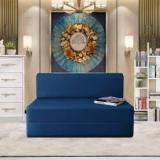 Urban Decor Moshi Fabric Two Seater Sofa Com Bed Furniture Perfect For Guests With Washable Cover Blue Single Sofa Bed