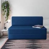 Urban Furnishing One Seater Sofa Cum Bed Perfect For Guests Jute Fabric Washable Cover 3x6 Single Sofa Bed