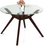 Urban Ladder Wesley Round Glass Top Glass 4 Seater Dining Table