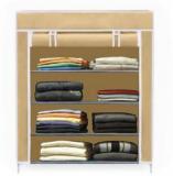 Valtior 4 Layer Beige High Bond PC Collapsible Wardrobe