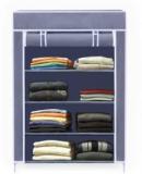 Valtior 4 Layer Grey High Bond PC Collapsible Wardrobe