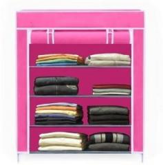 Valtior 4 layer pink High Bond PC Collapsible Wardrobe