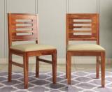 Varsha Furniture Wooden Dining Chair Set With White Cushions | Study Chair For Dining Furniture Solid Wood Dining Chair