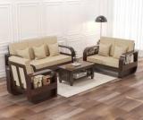 Veenuarts 6 Seater Sheesham Wood Sofa Set For Living Room Furniture Home And Office Fabric 3 + 2 + 1 Sofa Set