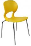 Ventura Armless Cafetaria Chair In Yellow Colour