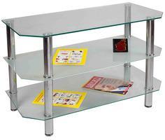 Ventura Entertainment Unit With Glass Top In Silver Colour