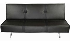 Ventura Leatherette Sofa Cum Bed In Black Colour