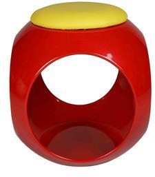 Ventura Play Stool In Red Colour With Yellow Cushion