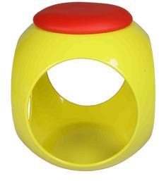 Ventura Play Stool In Yellow Colour With Red Cushion