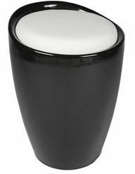 Ventura Stool In Black Colour With White Cushion