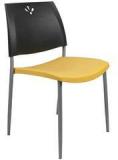 Ventura Visitor Plastic Chair In Black & Yellow Colour