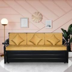 Vibrant Interior Sofia Camel 3 Seater Single Metal Pull Out Sofa Cum Bed