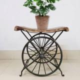 Vintageware Wooden & iron Stool wheel Living & Bedroom Stool Living & Bedroom Stool