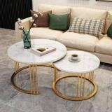 Vought Store Modern Round Side Table Set Of 2 For Living Room Bedroom Iron Frame Wooden Top Metal End Table