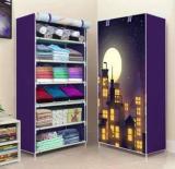 Vozica 1 Door 6 Shelf Fabric PP Carbon Steel Collapsible Wardrobe