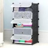 Vozica 5 Door 5 Shelf Plastic Collapsible Carbon Steel Collapsible Wardrobe