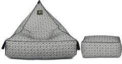 Vplanet XXXL Vplanet Cotton Bean Bag Filled with Rectangle Ottoman|Filled|Triangle & Bean Bag Chair With Bean Filling