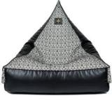 Vplanet XXXL Vplanet Cotton\Leather Bean Bag Filled with Filling tube|Filled|Triangle& Bean Bag Chair With Bean Filling